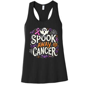 Spook Away Cancer October Halloween Breast Cancer Awareness Women's Racerback Tank