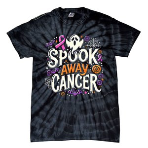 Spook Away Cancer October Halloween Breast Cancer Awareness Tie-Dye T-Shirt