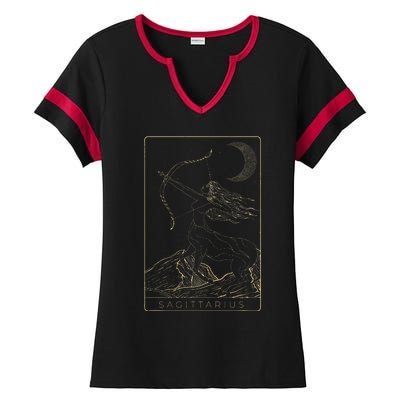 Sagittarius Astrology Constellation Zodiac Sign Horoscope Ladies Halftime Notch Neck Tee