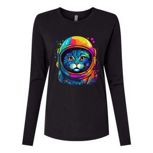 Space Astronaut Cat Gifts Space Cat Womens Cotton Relaxed Long Sleeve T-Shirt