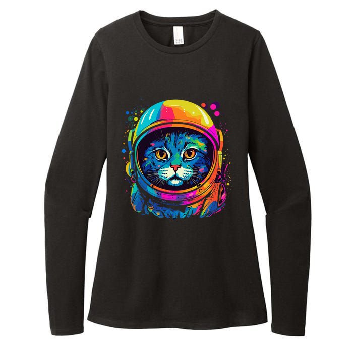 Space Astronaut Cat Gifts Space Cat Womens CVC Long Sleeve Shirt