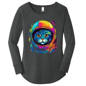 Space Astronaut Cat Gifts Space Cat Women's Perfect Tri Tunic Long Sleeve Shirt