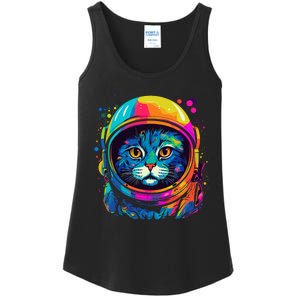 Space Astronaut Cat Gifts Space Cat Ladies Essential Tank