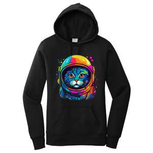 Space Astronaut Cat Gifts Space Cat Women's Pullover Hoodie