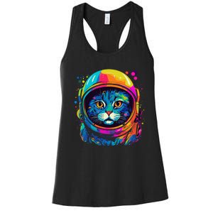 Space Astronaut Cat Gifts Space Cat Women's Racerback Tank