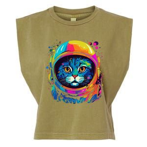 Space Astronaut Cat Gifts Space Cat Garment-Dyed Women's Muscle Tee