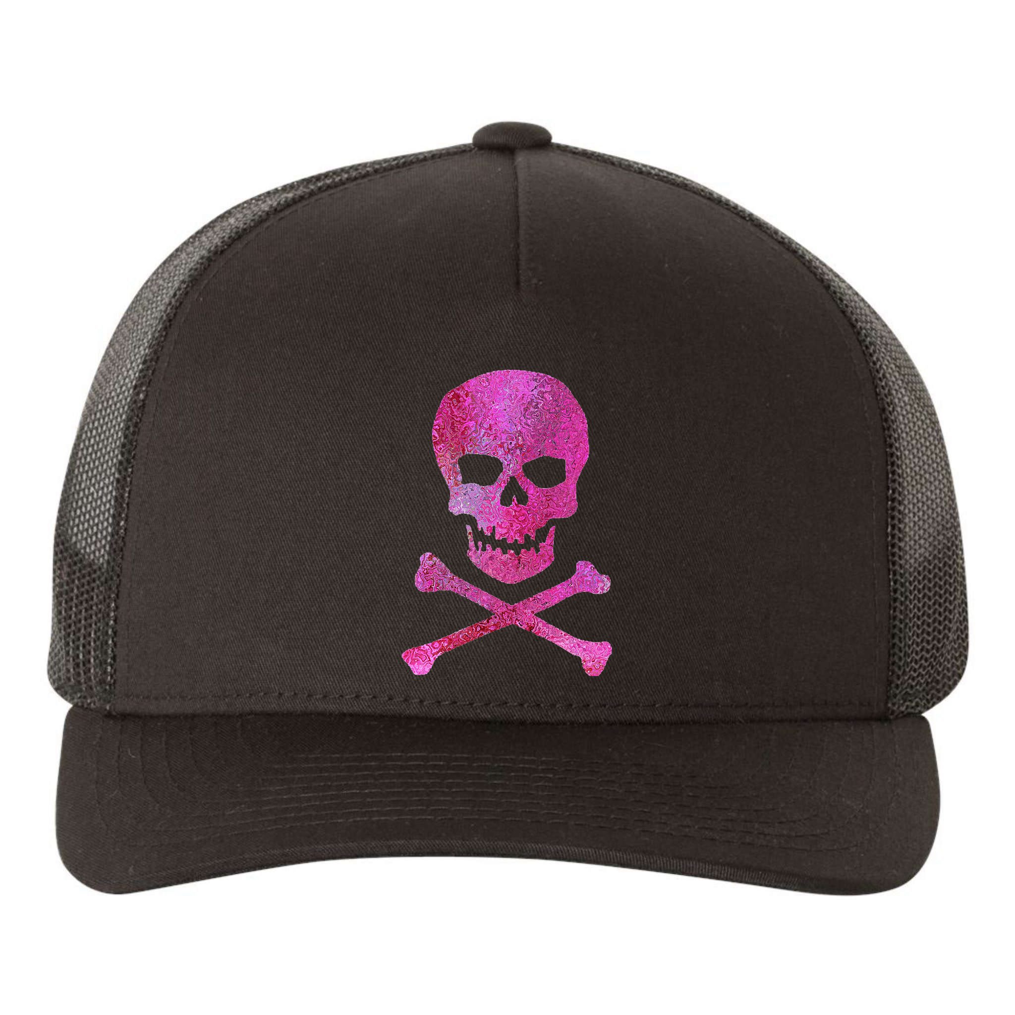 Skull And Crossbones Yupoong Adult 5-Panel Trucker Hat