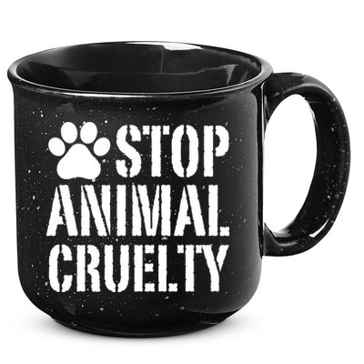Stop Animal Cruelty Awareness Paw Print 15oz Campfire Ceramic Mug