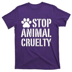 Stop Animal Cruelty Awareness Paw Print T-Shirt