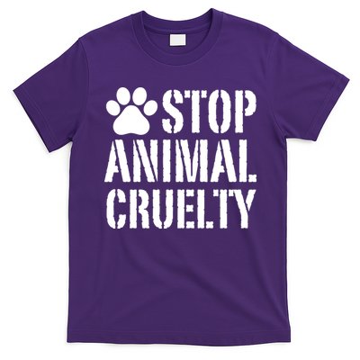 Stop Animal Cruelty Awareness Paw Print T-Shirt