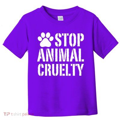 Stop Animal Cruelty Awareness Paw Print Toddler T-Shirt