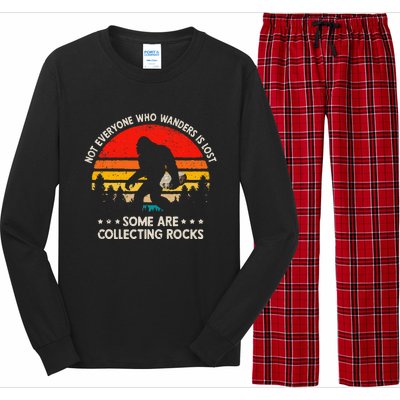 Some Are Collecting Rocks Geologist Rockhounding Bigfoot Long Sleeve Pajama Set