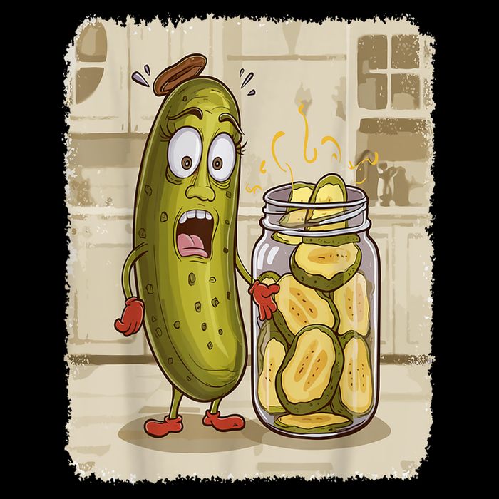 Surprise A Cucumber And A Jar Of Sliced Pickles Funny Pickle Gift Drawstring Bag