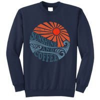 Sunshine And Coffee Funny Retro 70S Vintage Beach Vacation Sweatshirt