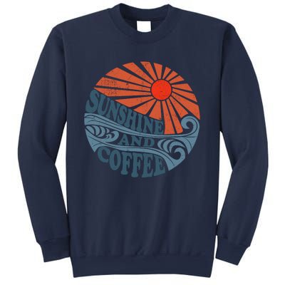 Sunshine And Coffee Funny Retro 70S Vintage Beach Vacation Sweatshirt