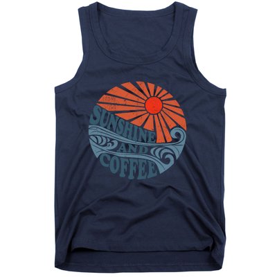 Sunshine And Coffee Funny Retro 70S Vintage Beach Vacation Tank Top