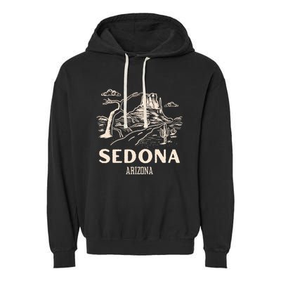 Sedona Arizona Cactus Sunset Desert Garment-Dyed Fleece Hoodie
