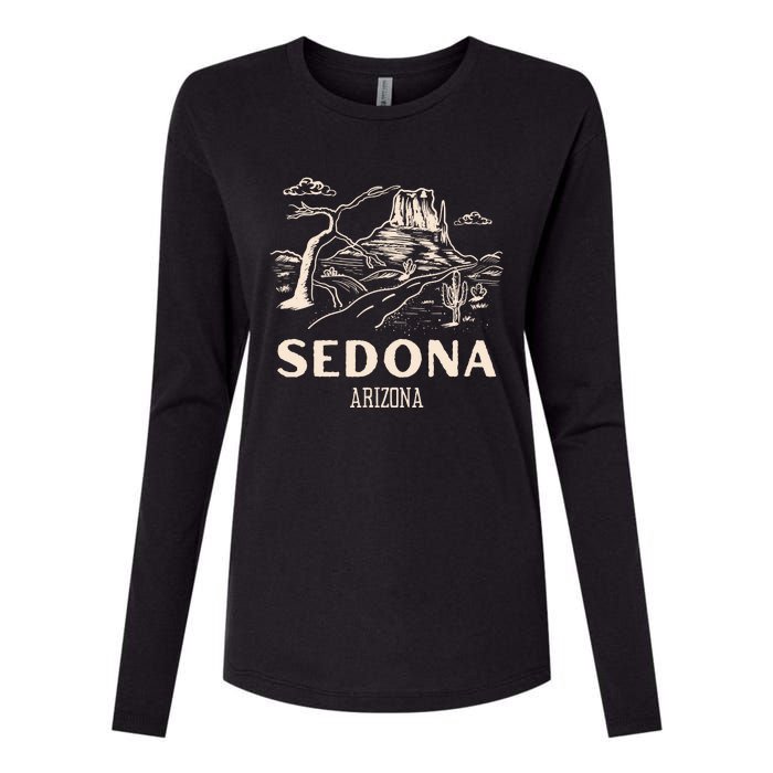 Sedona Arizona Cactus Sunset Desert Womens Cotton Relaxed Long Sleeve T-Shirt