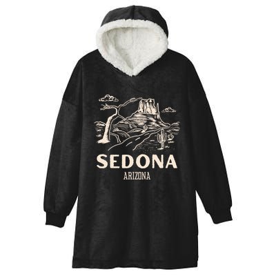 Sedona Arizona Cactus Sunset Desert Hooded Wearable Blanket
