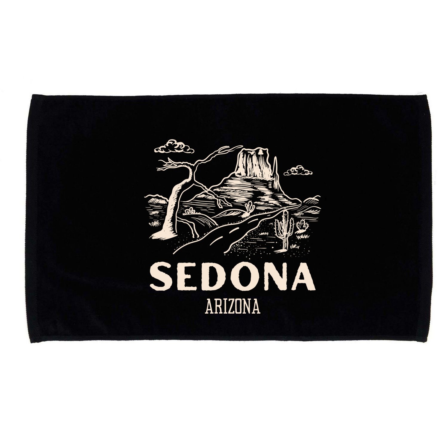Sedona Arizona Cactus Sunset Desert Microfiber Hand Towel