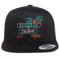 Scumbag And Cheaters Lounge Flat Bill Trucker Hat