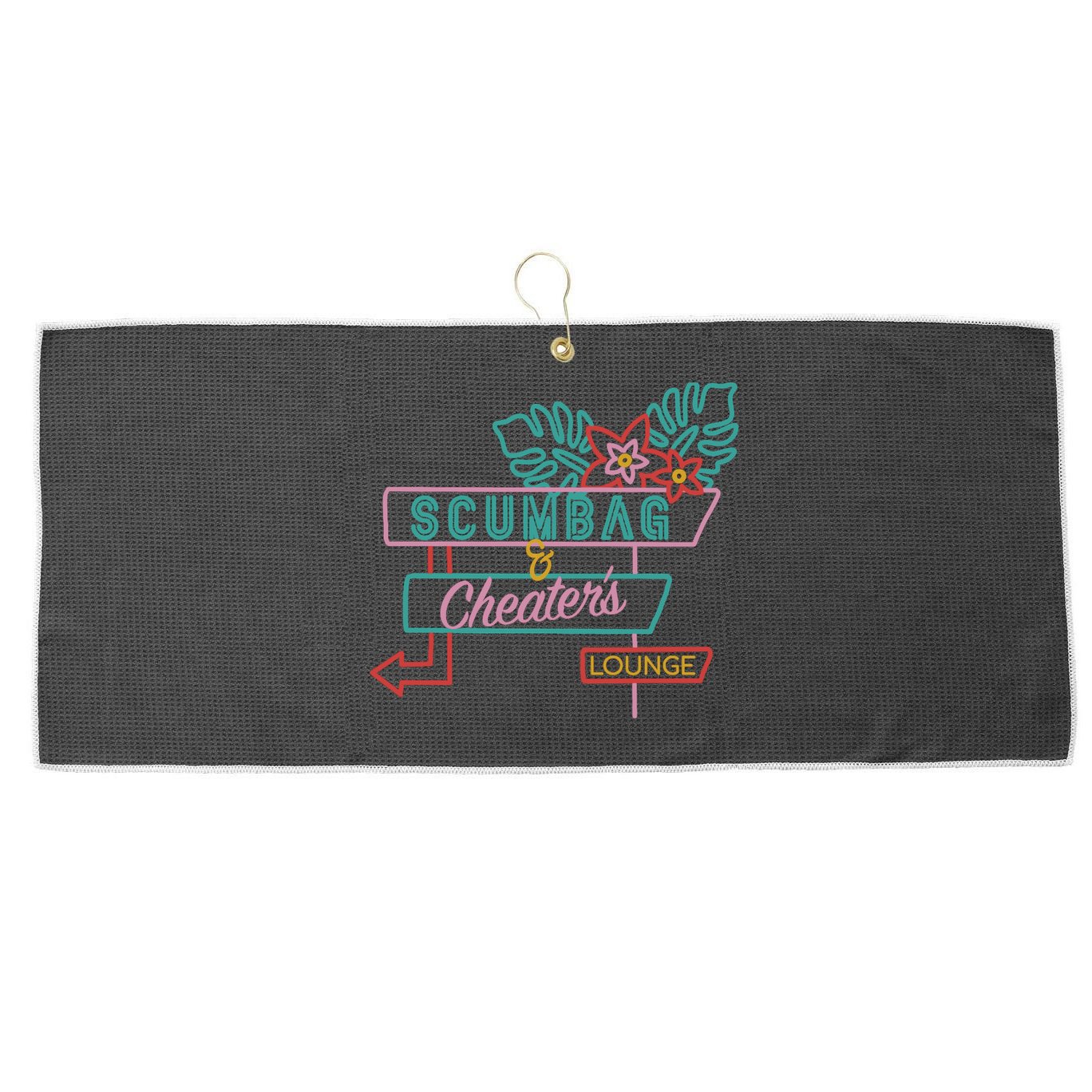 Scumbag And Cheaters Lounge Large Microfiber Waffle Golf Towel