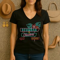 Scumbag And Cheaters Lounge Women's V-Neck T-Shirt