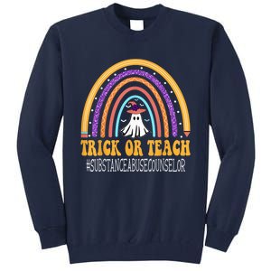 Substance Abuse Counselor Rainbow Trick or teach Halloween Tall Sweatshirt