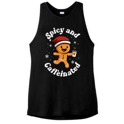 Spicy And Caffeinated Coffee Women Gingerbread Christmas Ladies PosiCharge Tri-Blend Wicking Tank