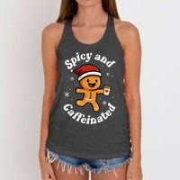 Spicy And Caffeinated Coffee Women Gingerbread Christmas Women's Knotted Racerback Tank