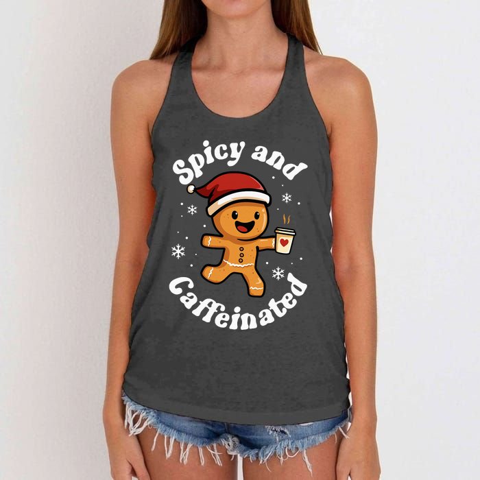 Spicy And Caffeinated Coffee Women Gingerbread Christmas Women's Knotted Racerback Tank