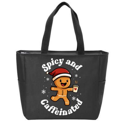 Spicy And Caffeinated Coffee Women Gingerbread Christmas Zip Tote Bag