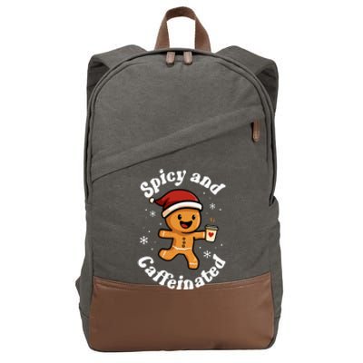 Spicy And Caffeinated Coffee Women Gingerbread Christmas Cotton Canvas Backpack