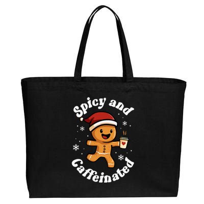 Spicy And Caffeinated Coffee Women Gingerbread Christmas Cotton Canvas Jumbo Tote