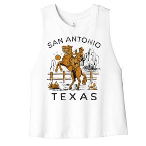 San Antonio Classic City Pride Design Women's Racerback Cropped Tank