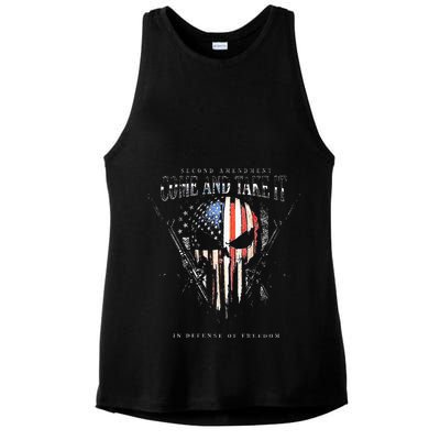 Second Amendment Come And Take It In Defense Of Freedom Ladies PosiCharge Tri-Blend Wicking Tank