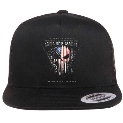 Second Amendment Come And Take It In Defense Of Freedom Flatbill Hat