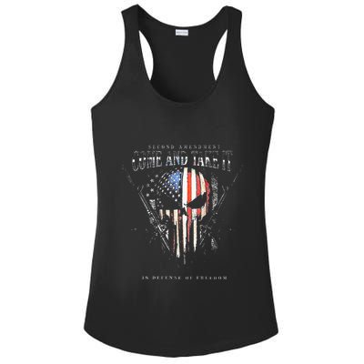Second Amendment Come And Take It In Defense Of Freedom Ladies PosiCharge Competitor Racerback Tank
