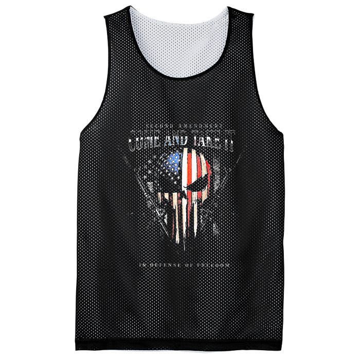 Second Amendment Come And Take It In Defense Of Freedom Mesh Reversible Basketball Jersey Tank