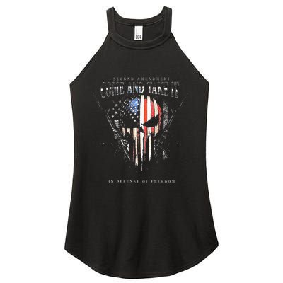 Second Amendment Come And Take It In Defense Of Freedom Women's Perfect Tri Rocker Tank