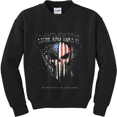 Second Amendment Come And Take It In Defense Of Freedom Kids Sweatshirt