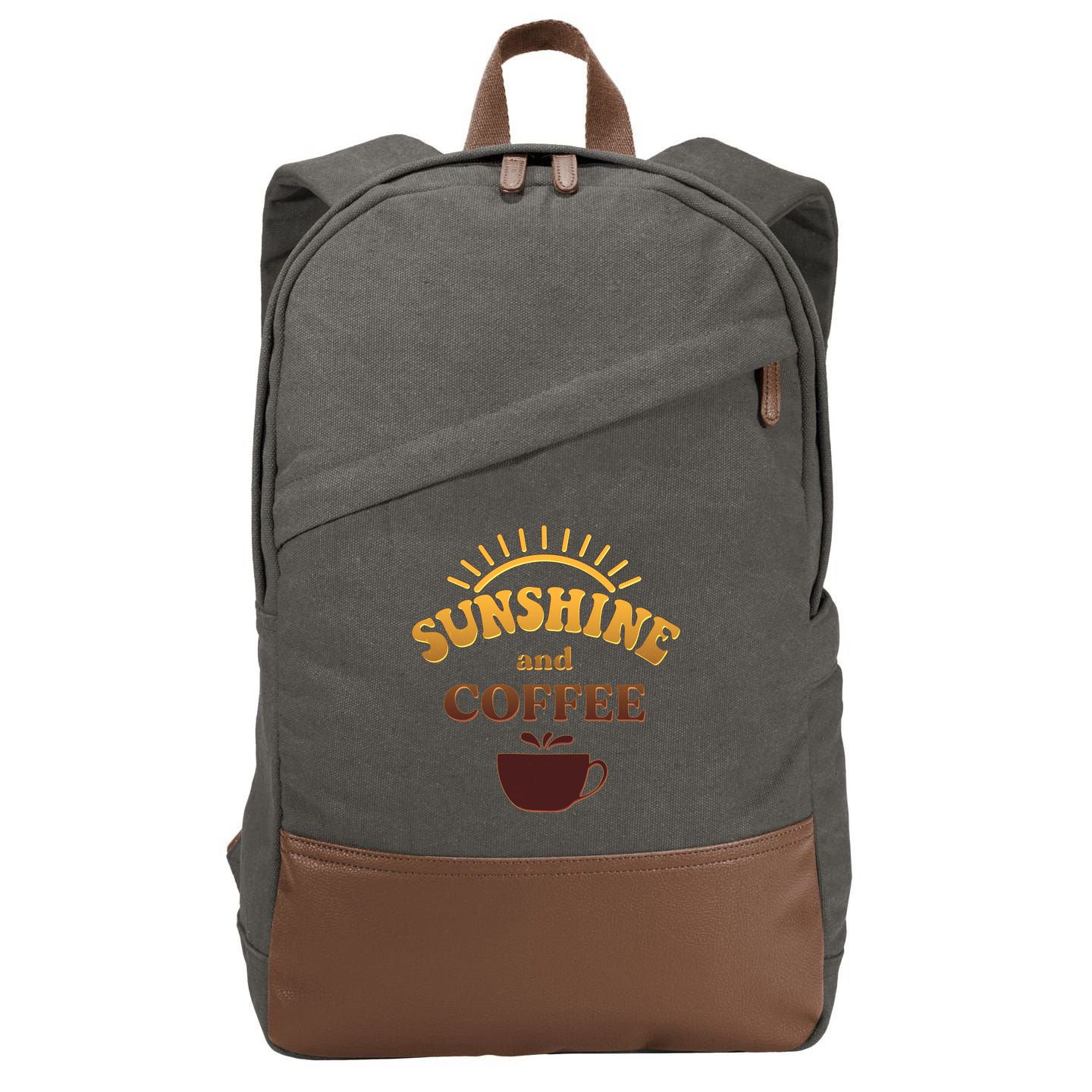 Sunshine And Coffee Cotton Canvas Backpack
