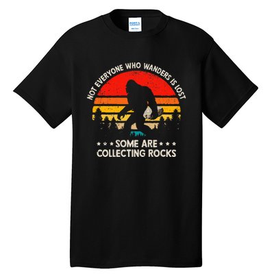 Some Are Collecting Rocks Geologist Rockhounding Bigfoot Tall T-Shirt