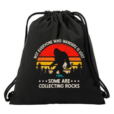 Some Are Collecting Rocks Geologist Rockhounding Bigfoot Drawstring Bag