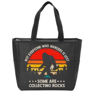 Some Are Collecting Rocks Geologist Rockhounding Bigfoot Zip Tote Bag