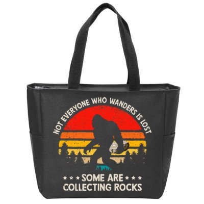 Some Are Collecting Rocks Geologist Rockhounding Bigfoot Zip Tote Bag