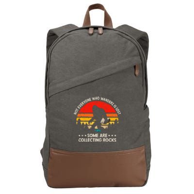 Some Are Collecting Rocks Geologist Rockhounding Bigfoot Cotton Canvas Backpack