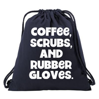 Scrubs And Coffee Scrubs Rubber Gloves Coffee Scrubs Gift Drawstring Bag