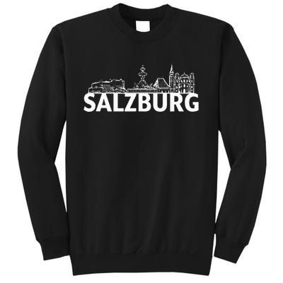 Salzburg Austria City Skyline Silhouette Outline Sketch Sweatshirt