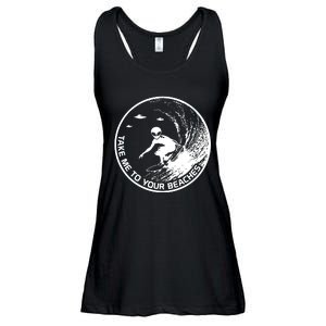 Surfing Alien Cool Surf Take Me To Your Beaches Ladies Essential Flowy Tank